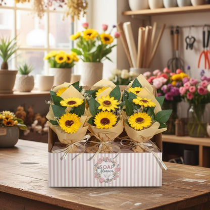 Seifenblume – Strauß aus zwei Sonnenblumen