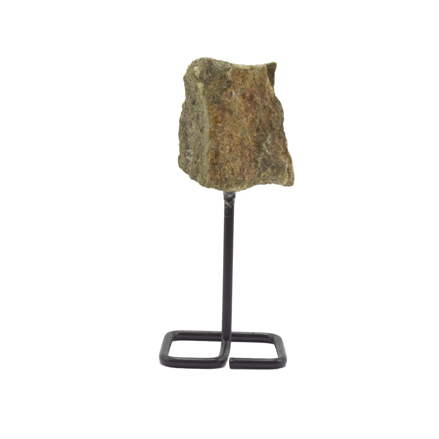 Muestra mineral en soporte metálico - epidoto
