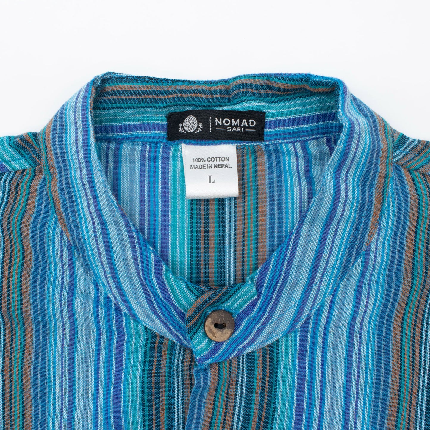 Nomad Sari Grandad Shirt - Turquesa - Mediano