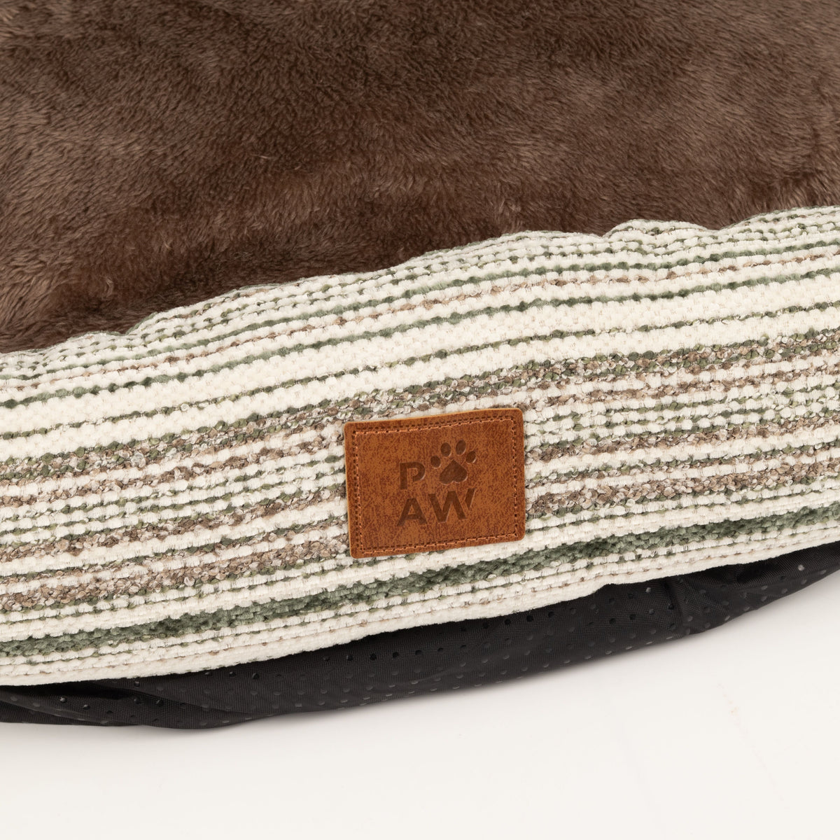 PAW Bed – Sofá Mediano – Rayas Marrones – 60 × 60 × 28 cm