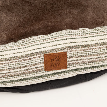 PAW Bed – Sofá Mediano – Rayas Marrones – 60 × 60 × 28 cm