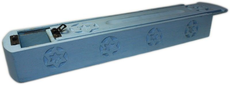 Boîte à encens en bois BLEU CIEL