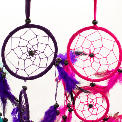 Atrapasueños Bali Aro Mediano Turquesa/Rosa/Morado