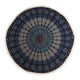 Petit tapis rond en coton mandala (130 cm) - Bleu paon