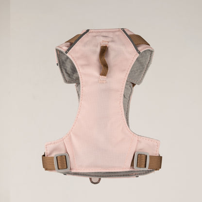 PAW - XS (2-4 kg) Arnés de paso para perros Guardian con malla reflectante - Rosa suave - Colgante de cuarzo rosa
