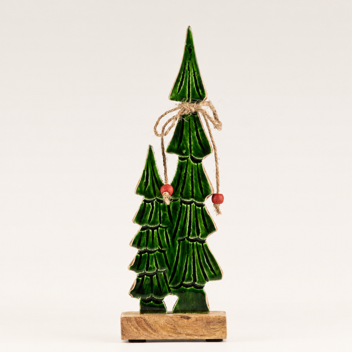 Perdido en el bosque - Pequeño - Dos árboles esmaltados - (25x8x2,5 cm)