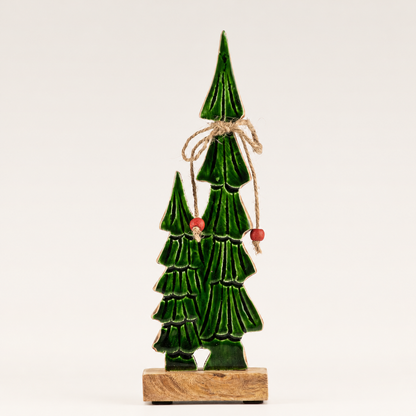 Perdido en el bosque - Pequeño - Dos árboles esmaltados - (25x8x2,5 cm)