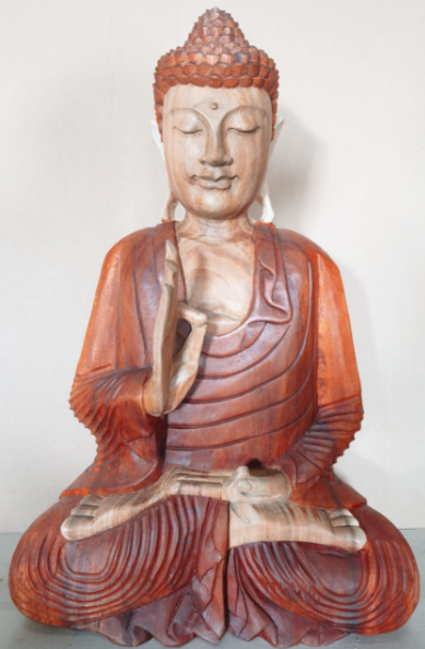 Handgeschnitzte Buddha-Statue – 60 cm, Lehrübertragung