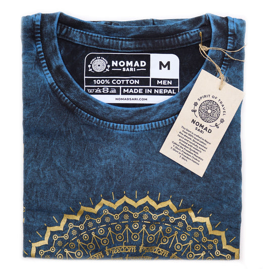 Nomad Sari Kleines T-Shirt – Mandala – Blau
