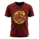 Nomad Sari Camiseta de algodón lavado a la piedra - Mandala de dragón - granate - Grande