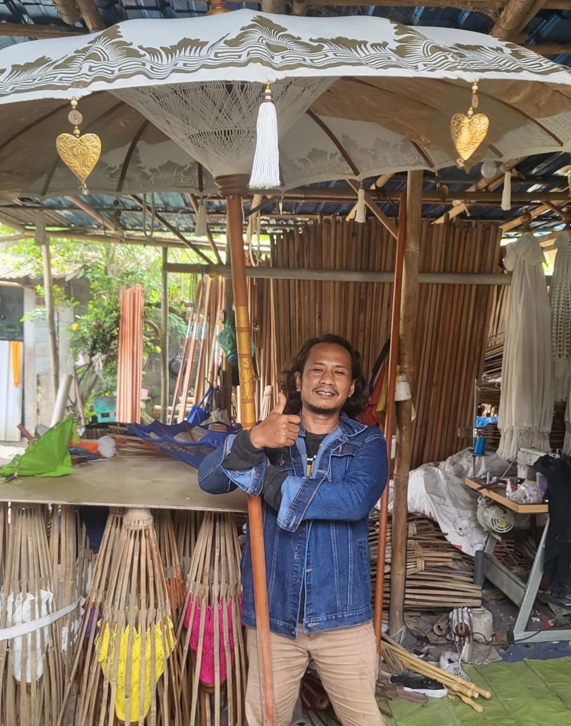 Sombrilla de Patio Bali - Lona - Decoración Natural - 2m