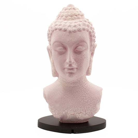 Lámpara de busto de Buda craquelado en color cereza - base oval