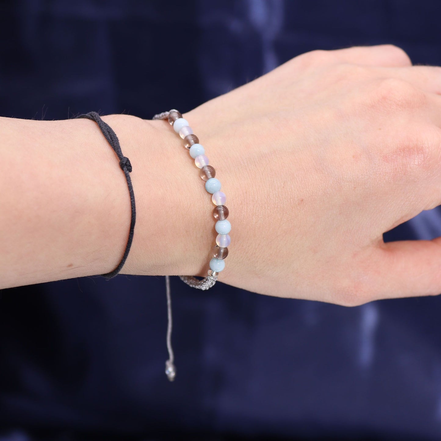 Sternzeichen-Kristallkerze mit Edelsteinarmband - Krebs