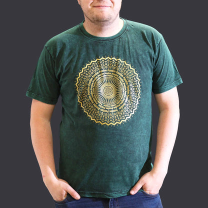 T-shirt sari nomade extra large - Mandala - Vert