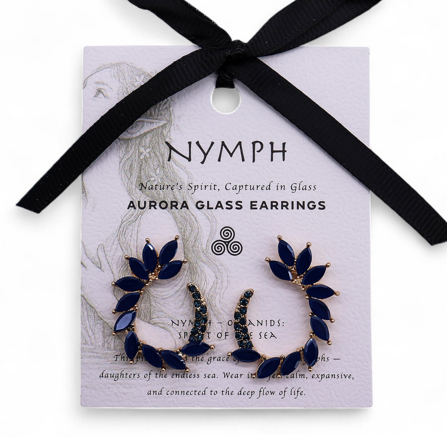 Azul Real - Vidrio Vintage - Aro - Pendientes