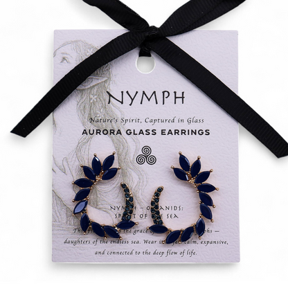 Azul Real - Vidrio Vintage - Aro - Pendientes