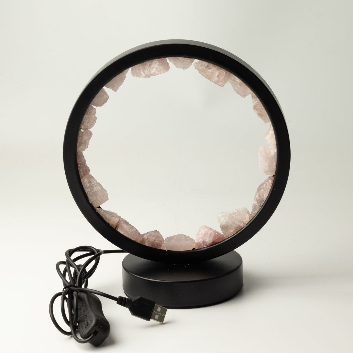 Lámpara Halo de Gemas - Cuerpo Zen - Cuarzo Rosa