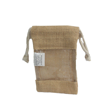 Pequeña - Bolsa de yute con ventana 16x10cm
