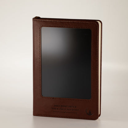 A5 Cuaderno de Intención - Pantalla LCD de limpieza - Efecto cuero marrón - 80 hojas