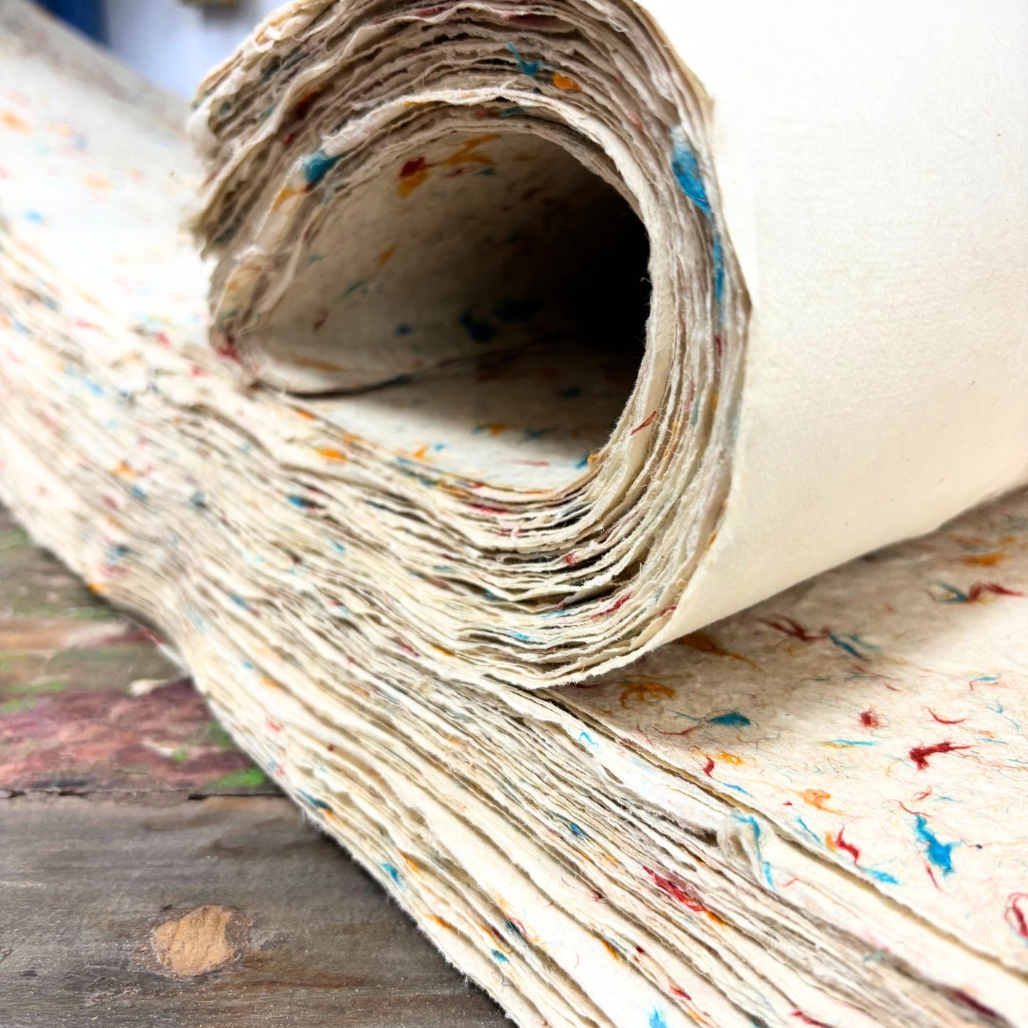 Papier cadeau fait main Lokta - Mélange de coton