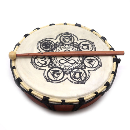 Tambour chamanique Chakra avec maillet - 25 cm