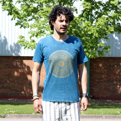T-shirt Nomad Sari Medium - Mandala - Bleu