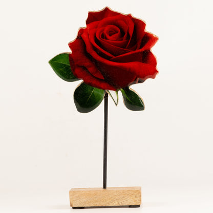 Plantas decorativas de madera - Rosa individual grande