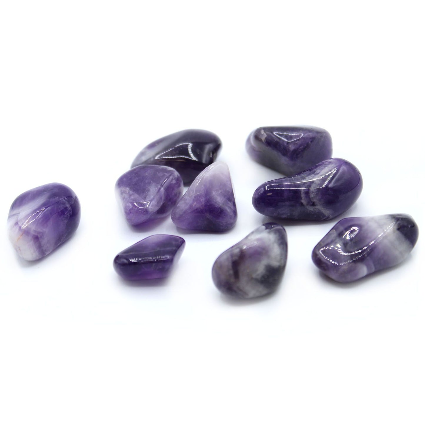 24 x L Tumble Stones - Amatista vetada