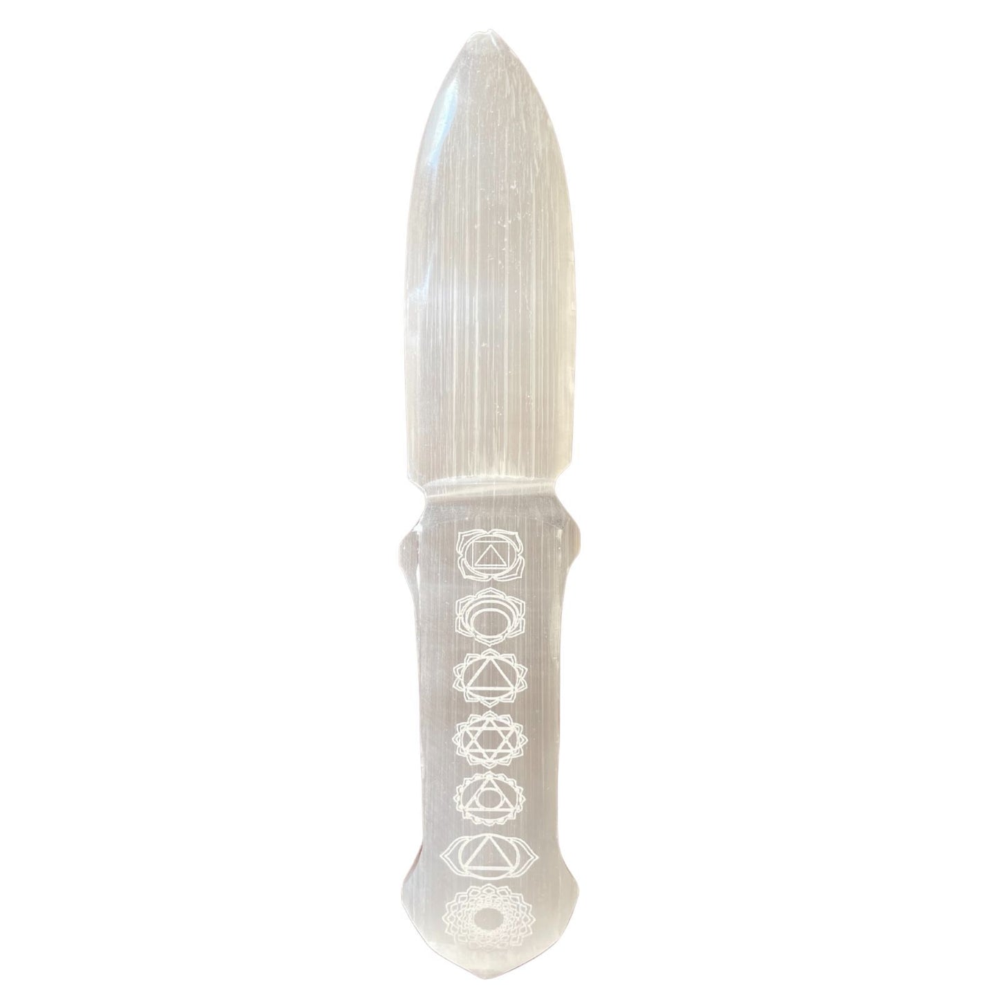 Couteau rituel en sélénite - Chakra