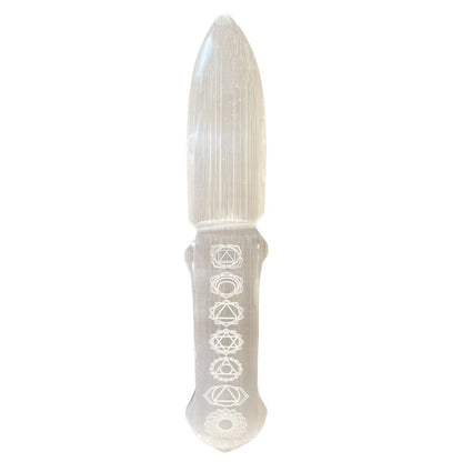 Couteau rituel en sélénite - Chakra
