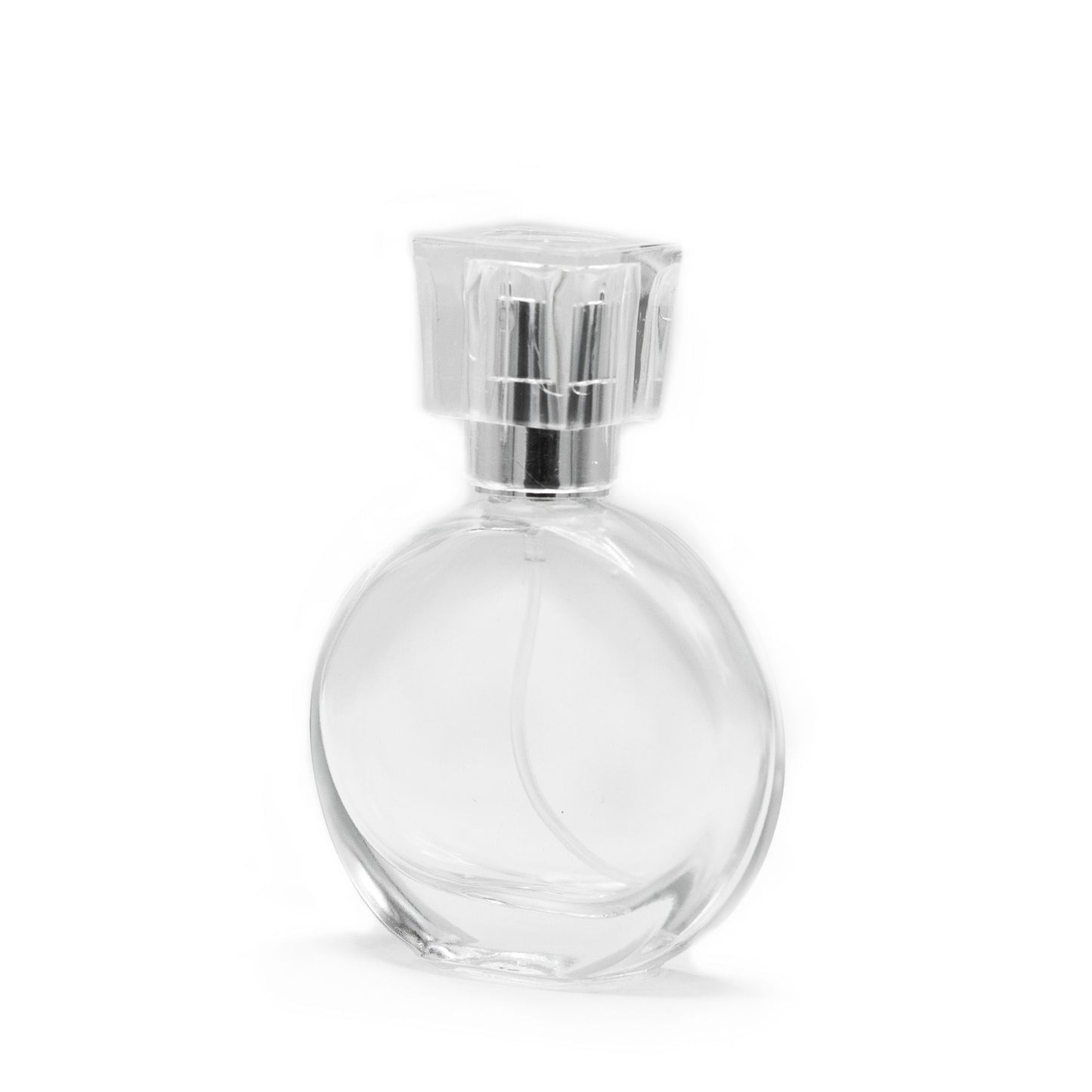 Ovale 30-ml-Flasche, silbernes Spray und Glasstopfen