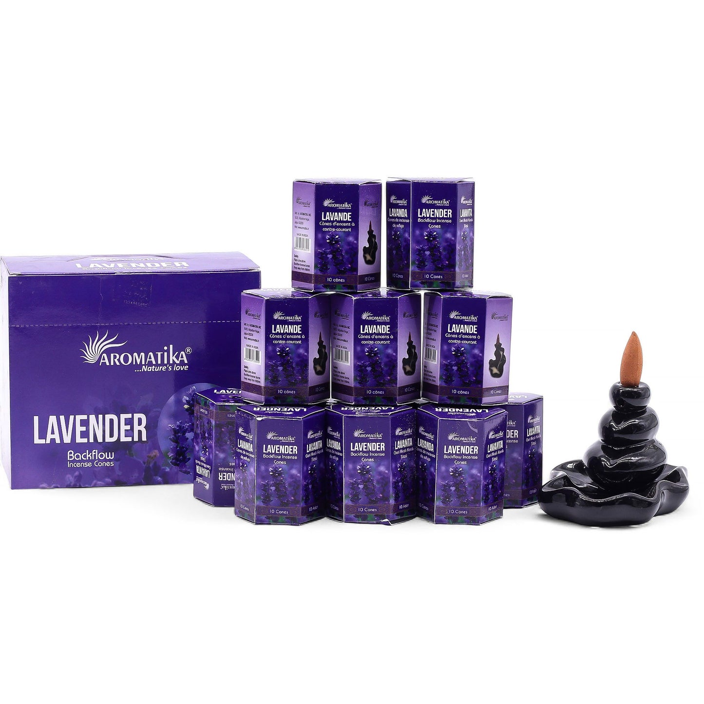 Paquete de 10 incienso Masala Backflow - Lavanda