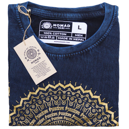T-shirt Nomad Sari Large - Mandala - Bleu