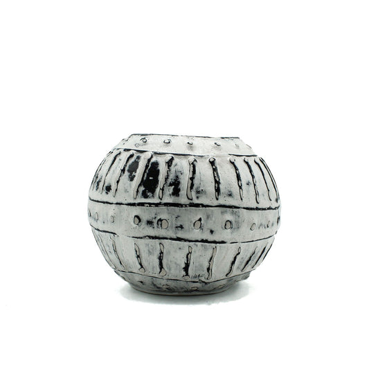 Griechischer Tonblasentopf - Creme 10cm