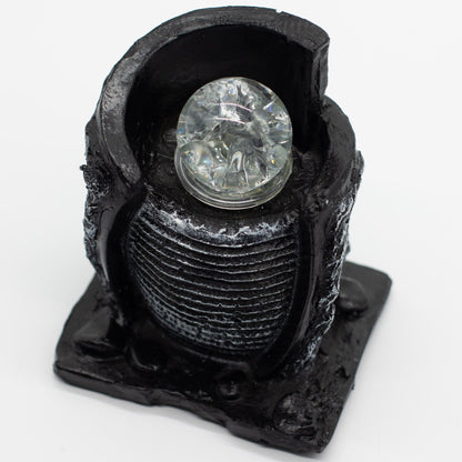 Fontaine décorative de table - 15 x 13 x 20 cm - Réservoir d'eau et boule en verre