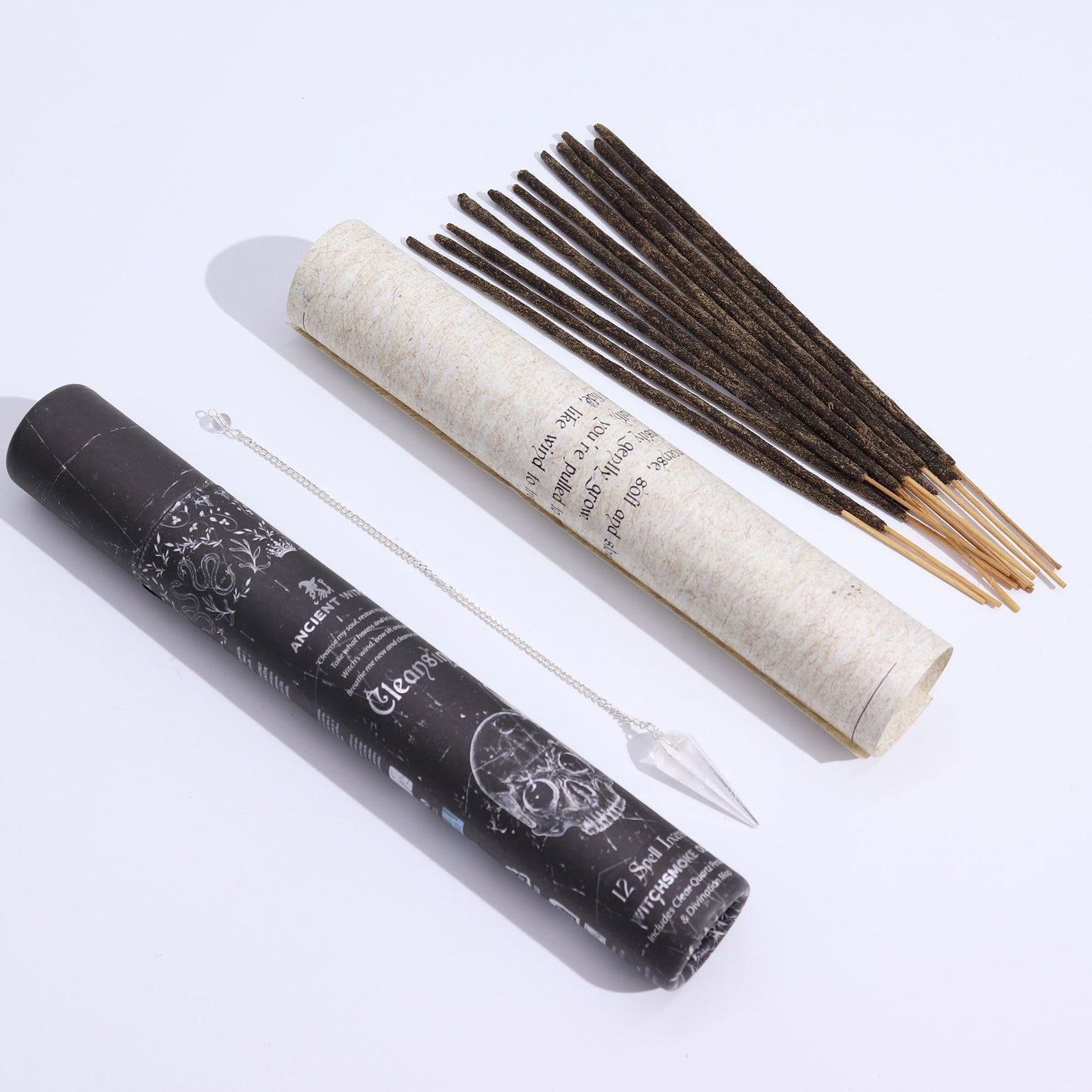 Encens ancien pour sorts de sorcellerie - Purification - Pendule en cristal de roche