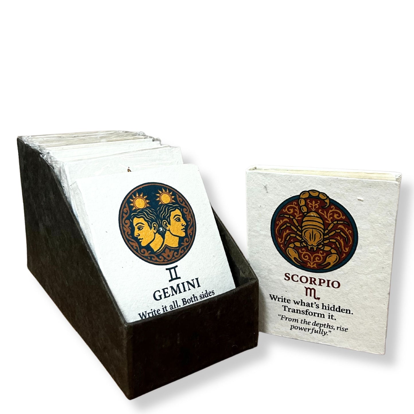 Carnets de style tibétain moyen avec signes du zodiaque - 40 feuilles (modèles assortis)