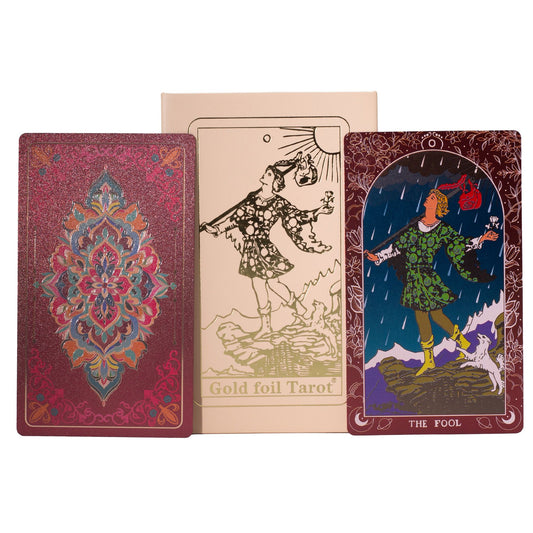 Set de cartas del tarot en caja de regalo rosa con lámina rubí - con folleto