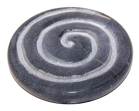 Assiette d'encens spirale en marbre noir 7 cm