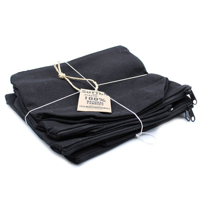 Neceser de algodón negro 10 oz - bolso mediano