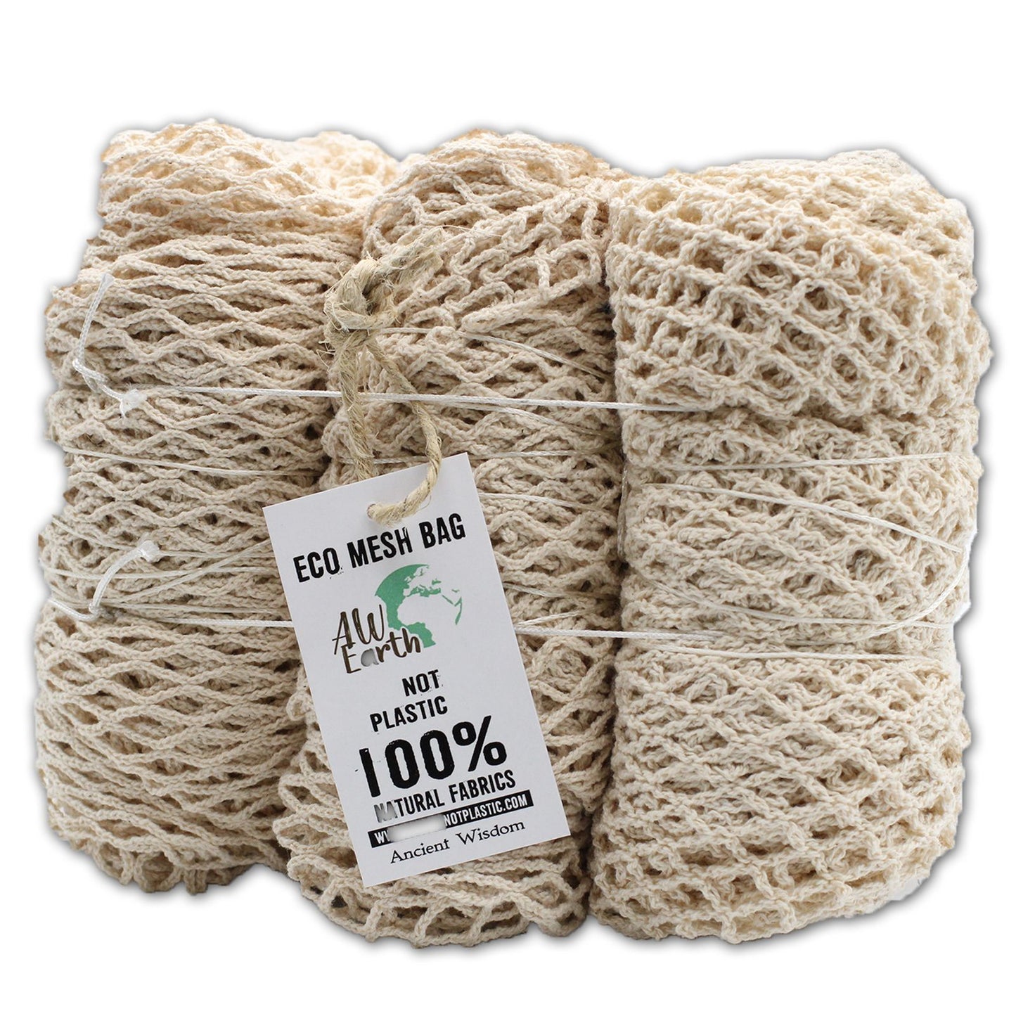 Bolsa de Malla de Algodón Puro - Natural