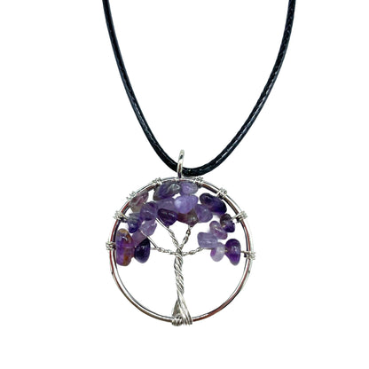 Life Tree Pendant Collection - Rose Quartz and Amethyst
