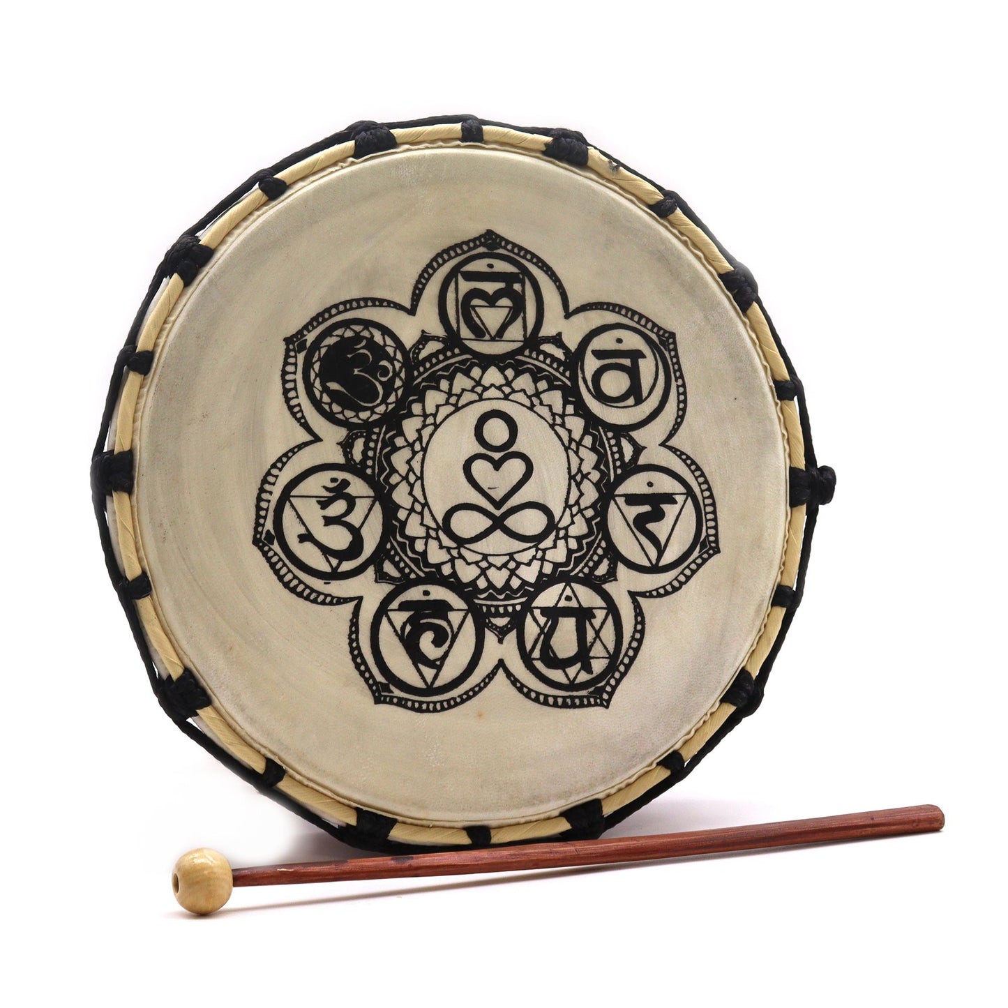 Tambour chamanique Chakra avec maillet - 25 cm