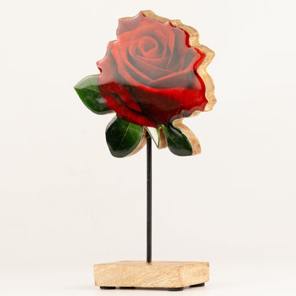 Plantas decorativas de madera - Rosa individual grande