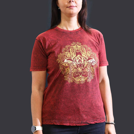 Nomad Sari Medium T-Shirt – Hamsa – Kastanienbraun