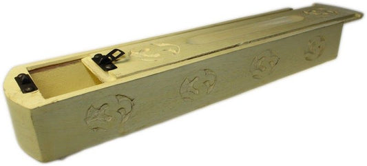 Boîte à encens en bois jaune