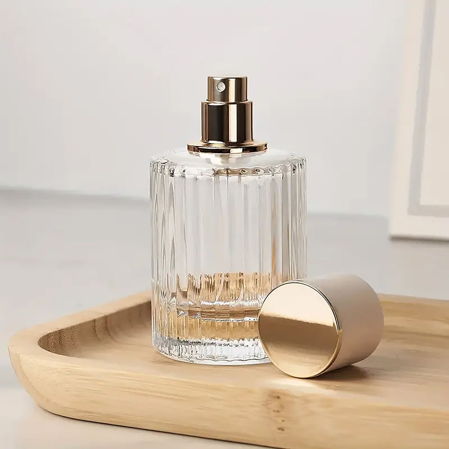 Flacons de parfum en verre avec vaporisateur et bouchon rose 30 ml