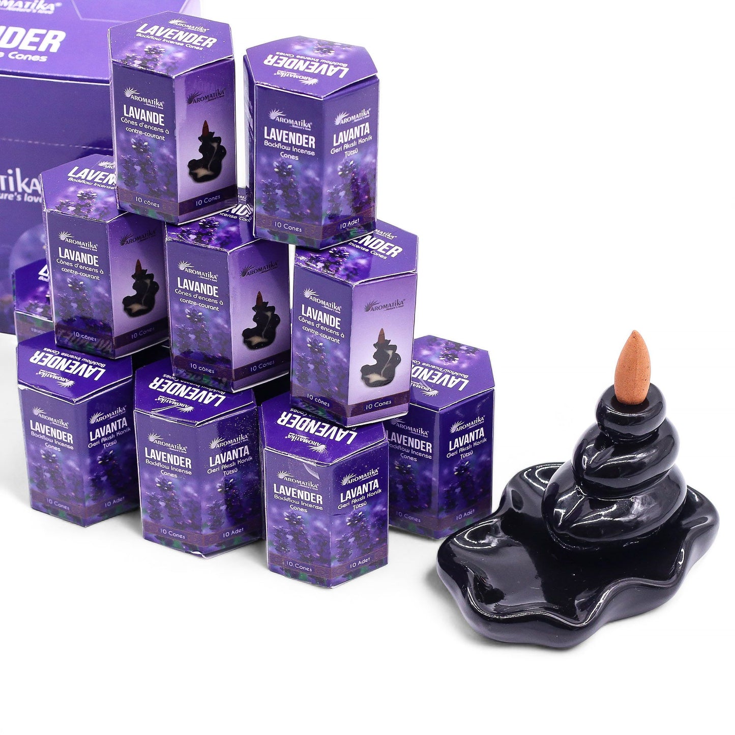 Paquete de 10 incienso Masala Backflow - Lavanda