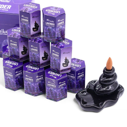 Paquete de 10 incienso Masala Backflow - Lavanda