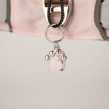 PAW - XS (2-4 kg) Arnés de paso para perros Guardian con malla reflectante - Rosa suave - Colgante de cuarzo rosa